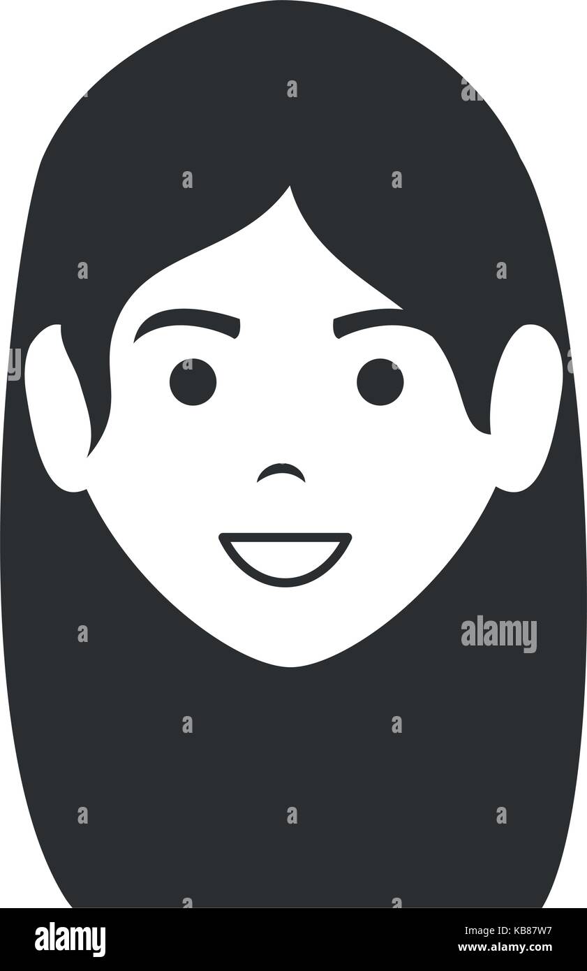 beautiful woman head avatar character vector illustration design Stock ...