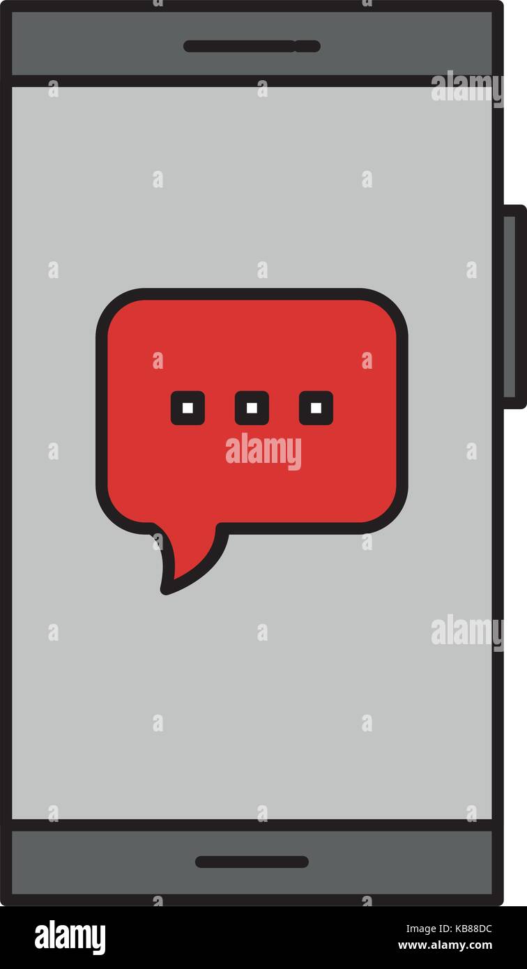 smartphone device with speech bubble vector illustration design Stock ...