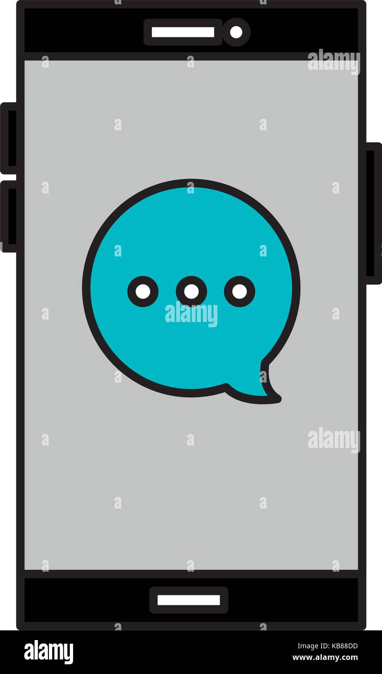 smartphone device with speech bubble vector illustration design Stock ...