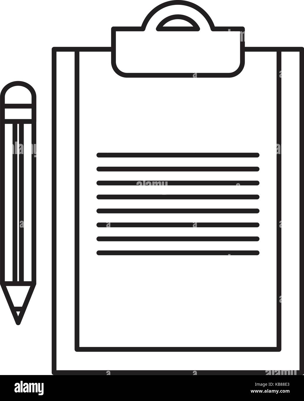 clipboard document with pencil vector illustration design Stock Vector ...