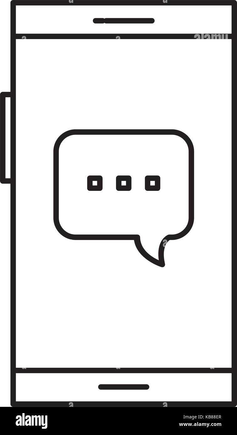 smartphone device with speech bubble vector illustration design Stock ...