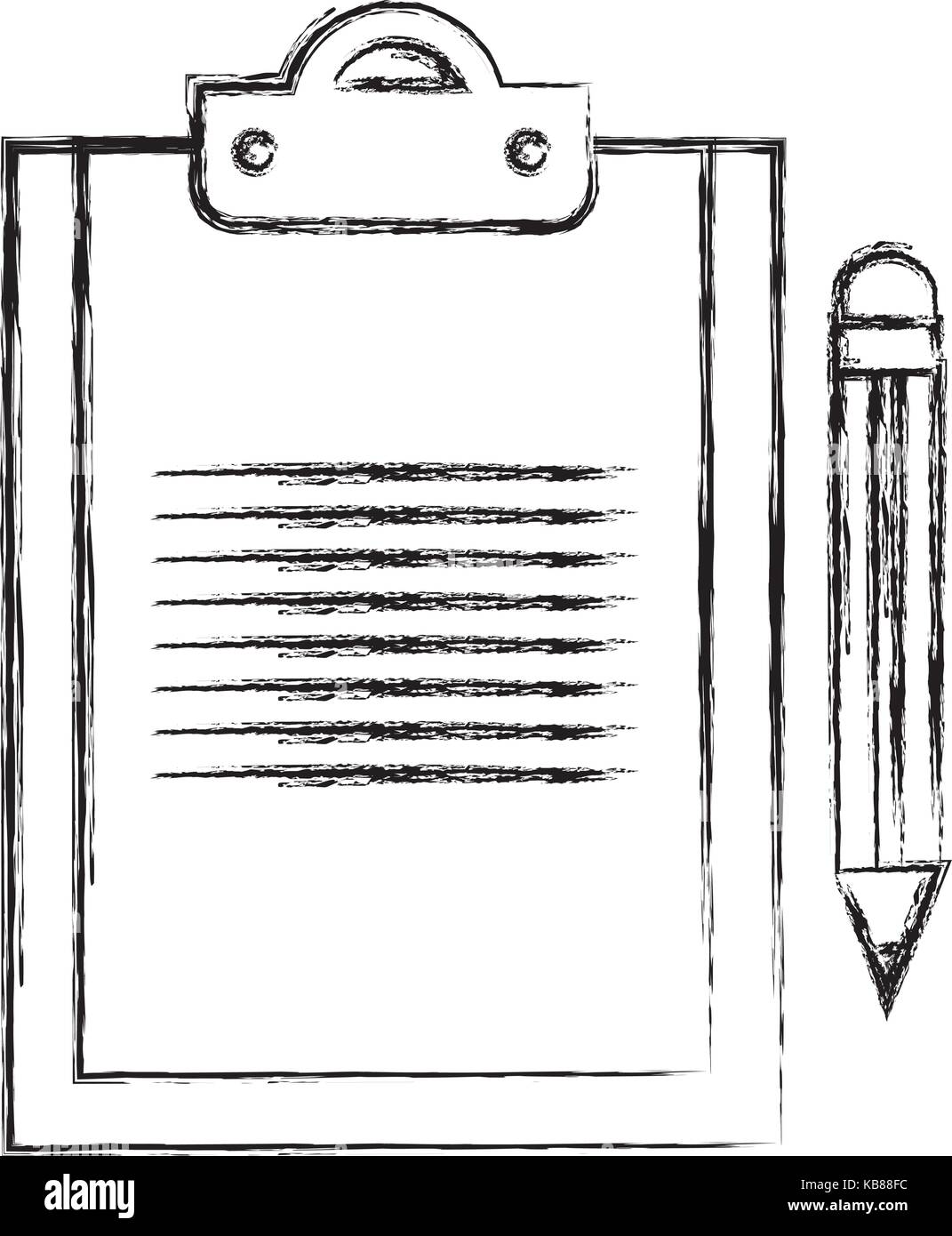 clipboard document with pencil vector illustration design Stock Vector ...