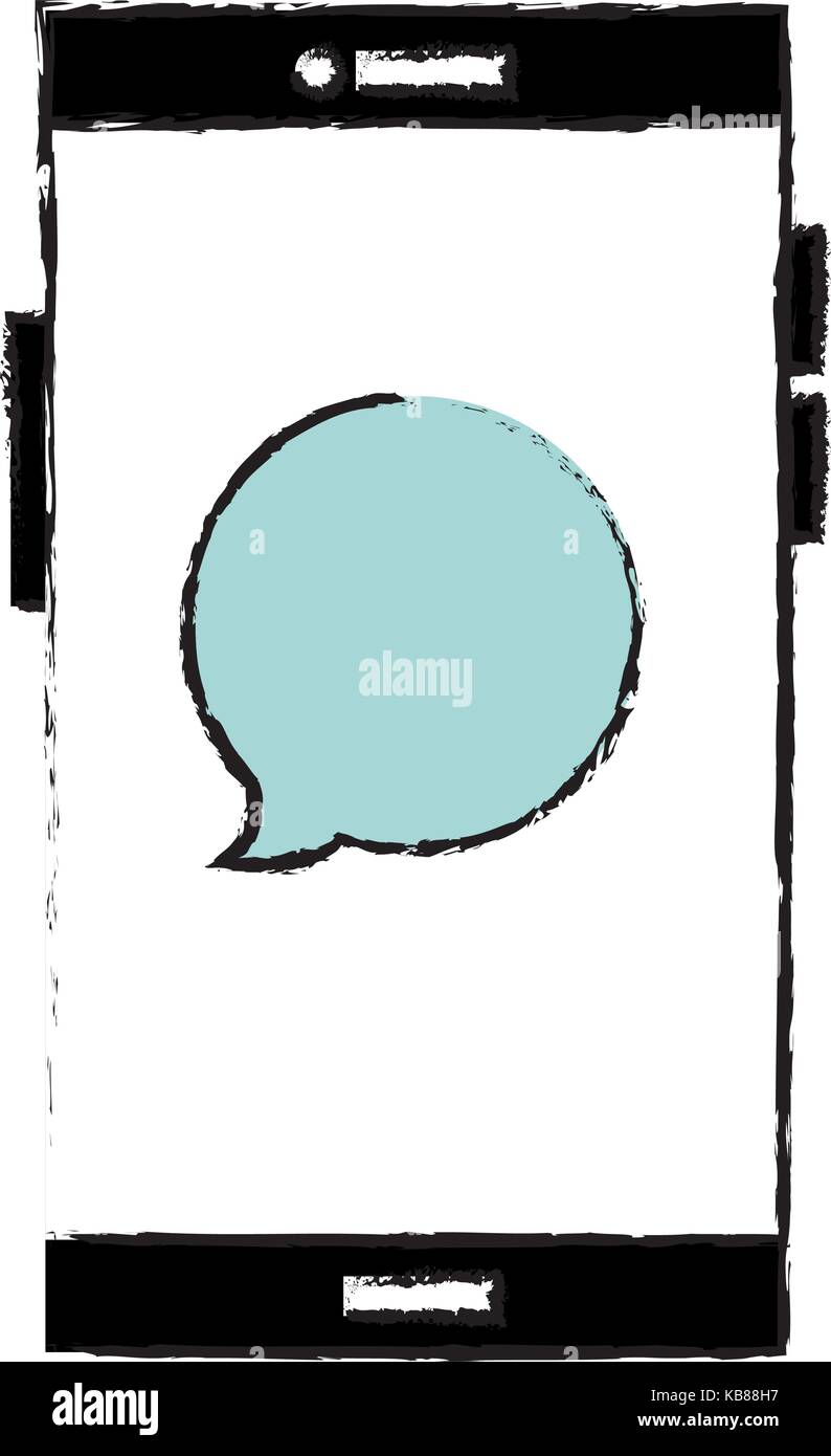 smartphone device with speech bubble vector illustration design Stock ...