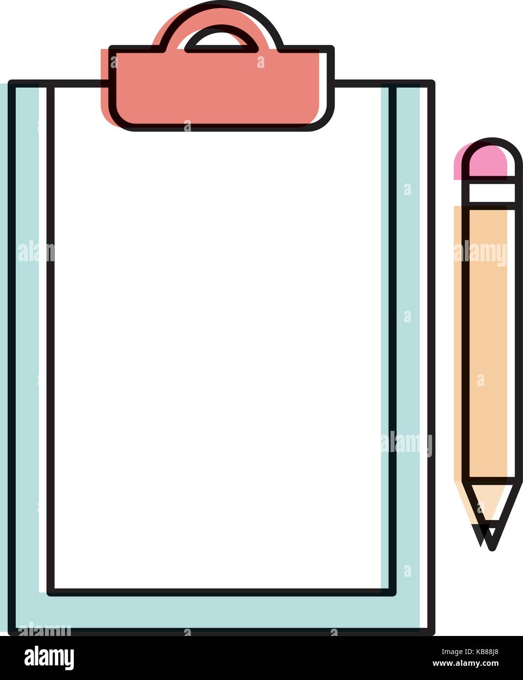 clipboard document with pencil vector illustration design Stock Vector ...