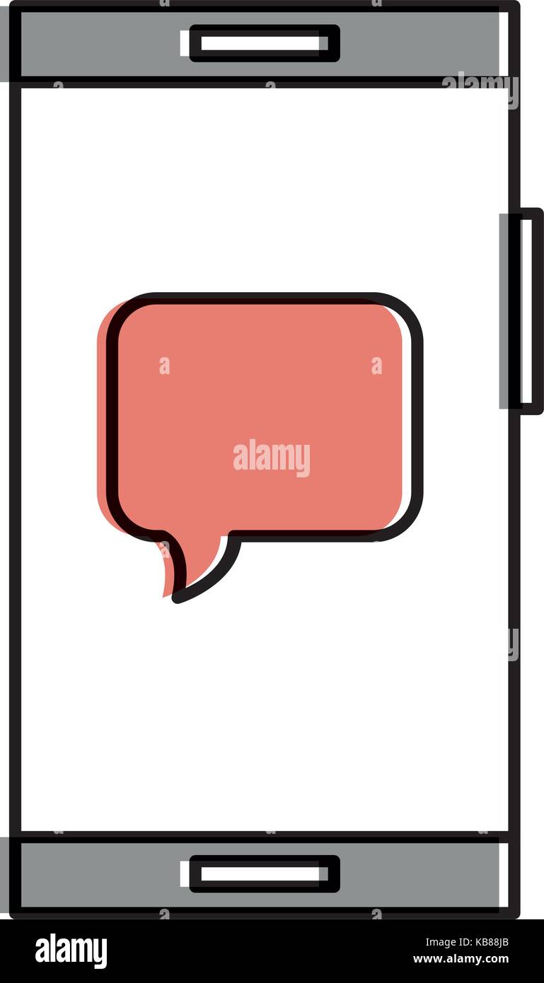 smartphone device with speech bubble vector illustration design Stock ...