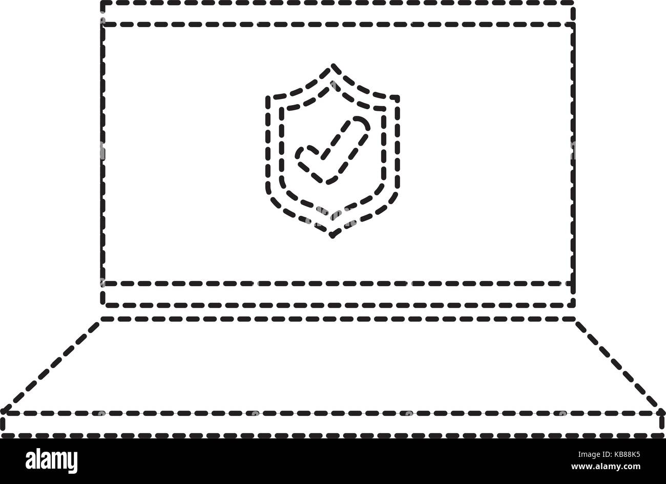 laptop computer with shield vector illustration design Stock Vector ...