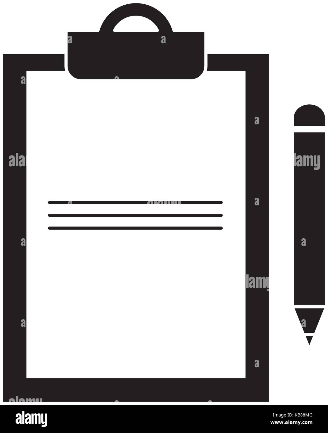clipboard document with pencil vector illustration design Stock Vector ...