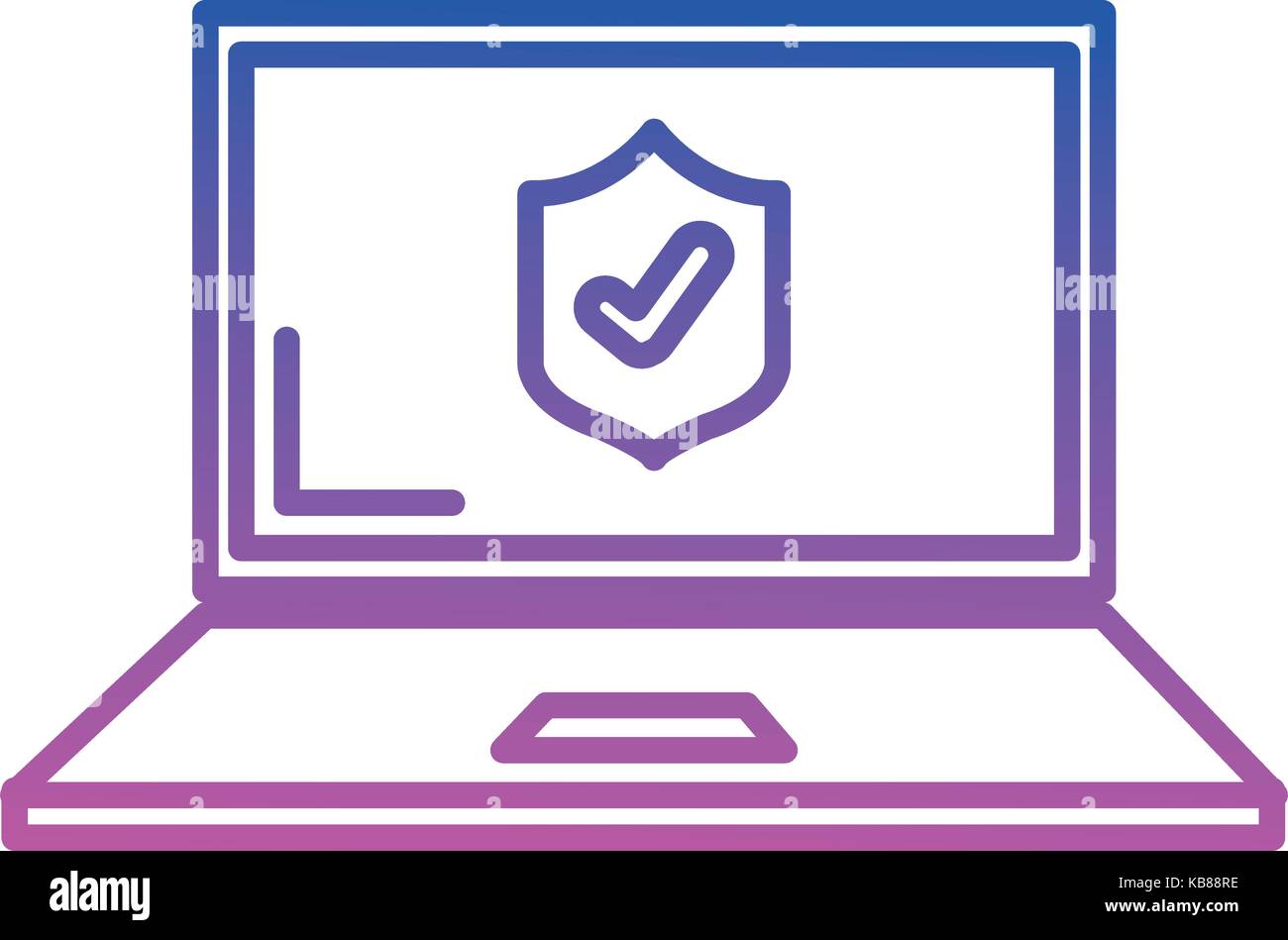 laptop computer with shield vector illustration design Stock Vector ...