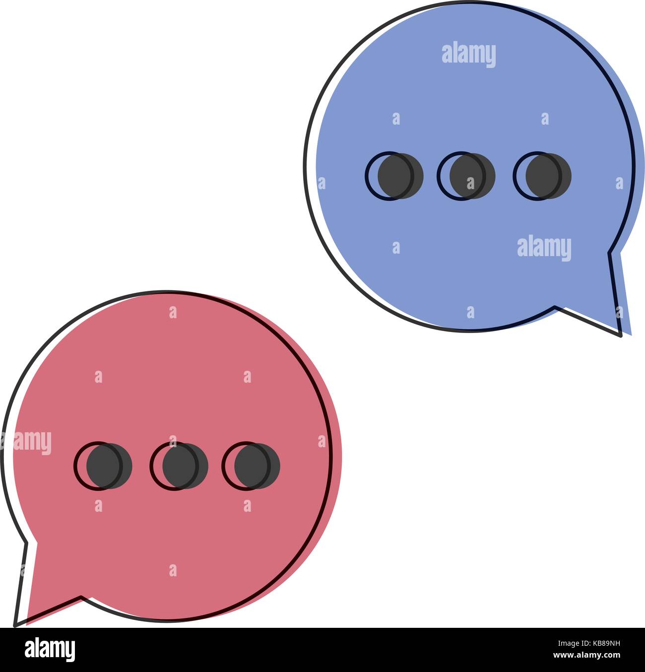 speech bubbles icon over white background vector illustration Stock ...
