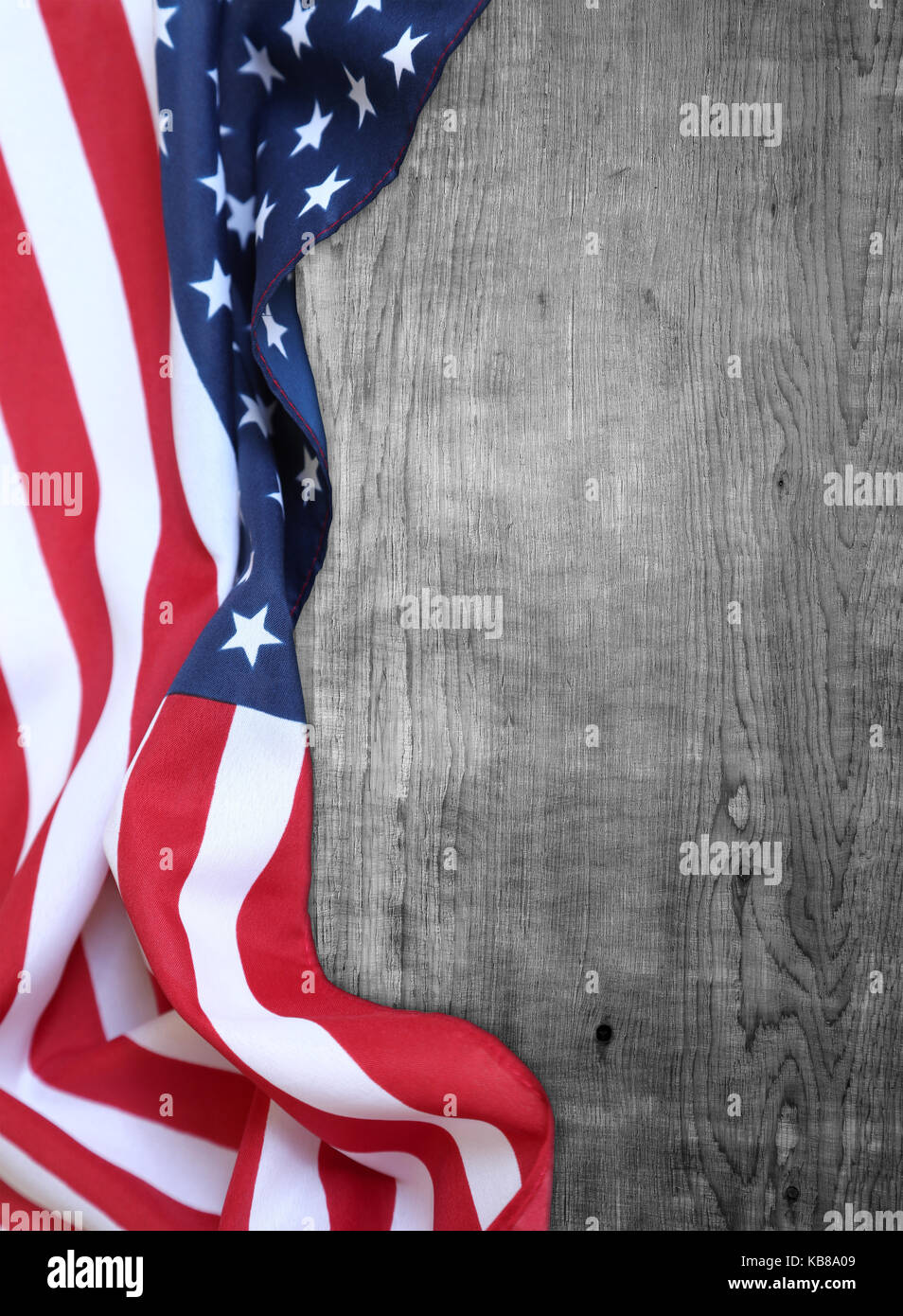 American flag on wooden background Stock Photo - Alamy