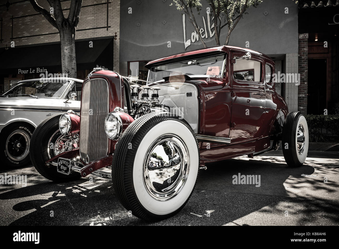 1930 Ford Model A owned by Peter Rodriguez on display at the 17th Annual Uptown Whittier Car Show in Whittier, CA Stock Photo