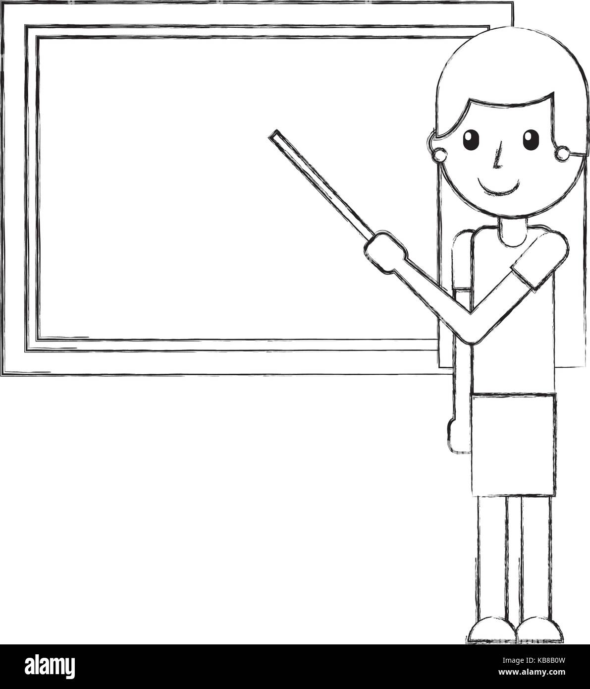 teacher cartoon black and white