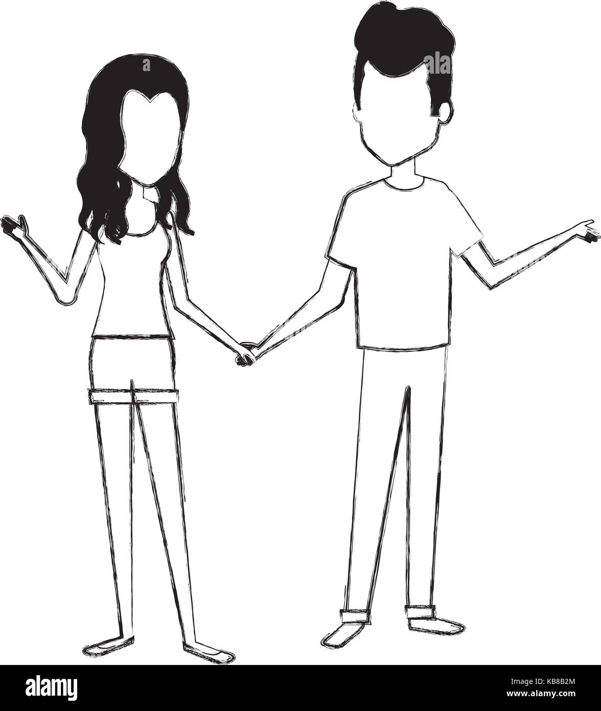 young couple standing avatars Stock Vector Image & Art - Alamy