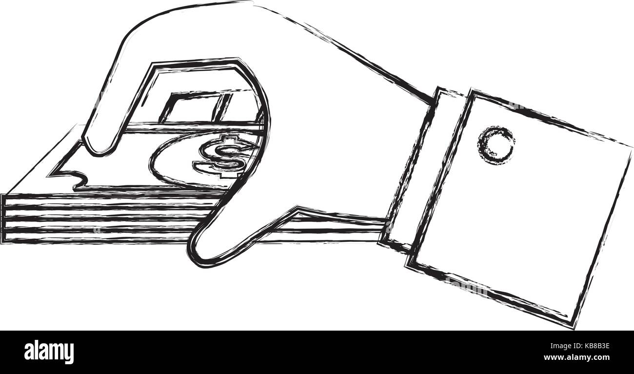 hand human with bills money isolated icon Stock Vector Image & Art - Alamy