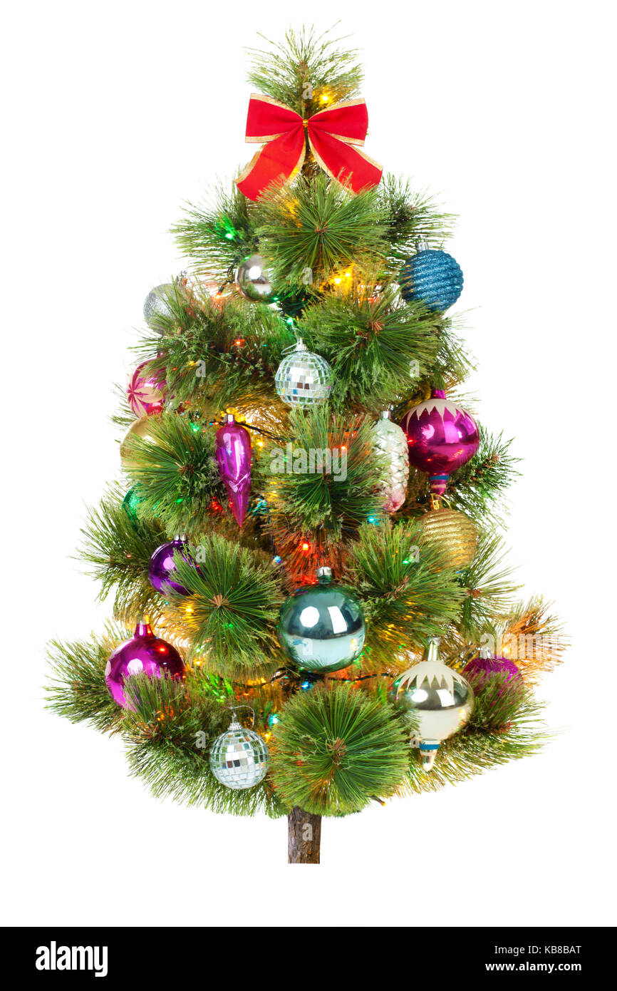 Christmas fir tree isolated on white background Stock Photo - Alamy