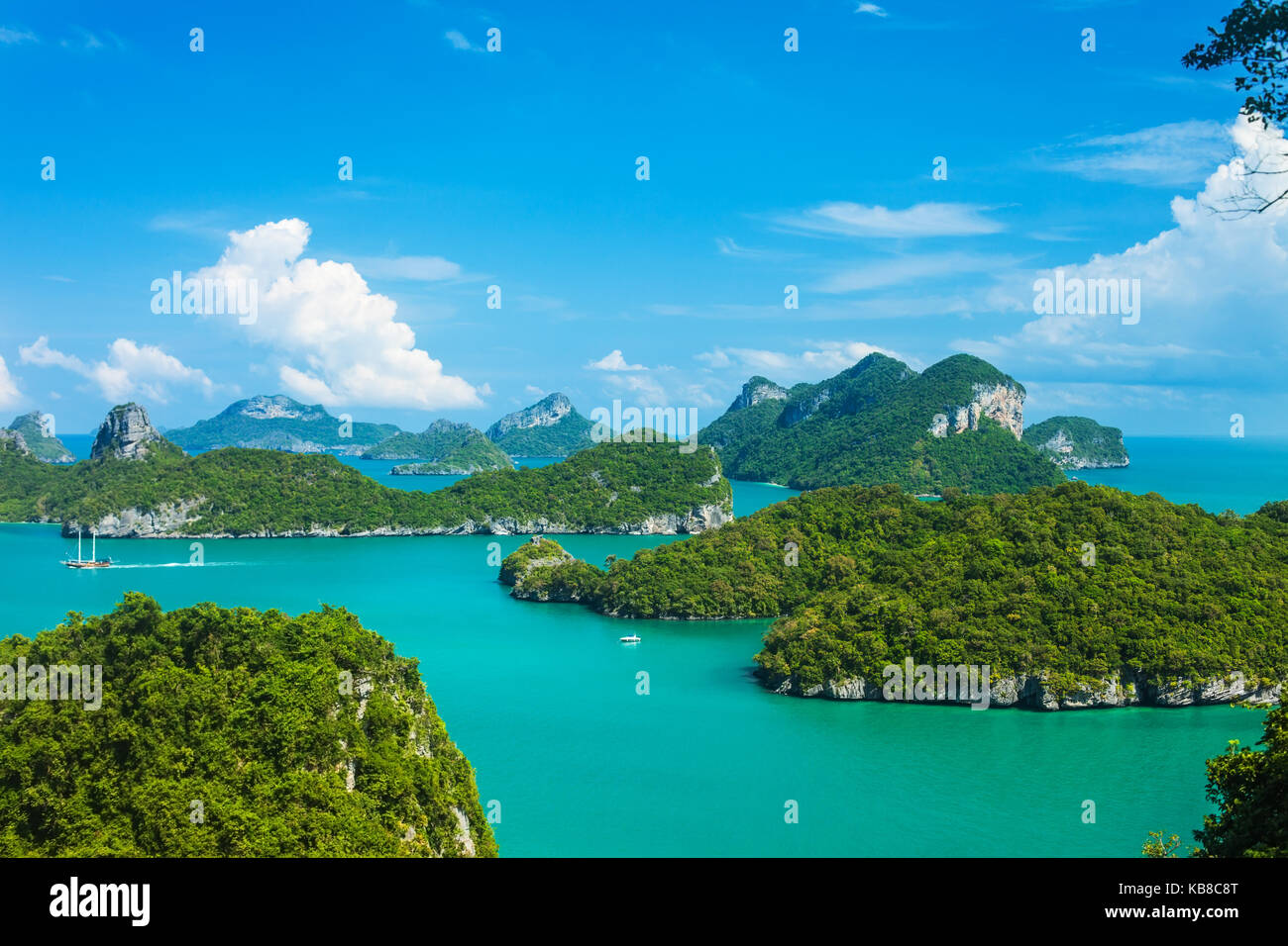 Tropical group of islands in Ang Thong National Marine Park, Thailand. Top view Stock Photo