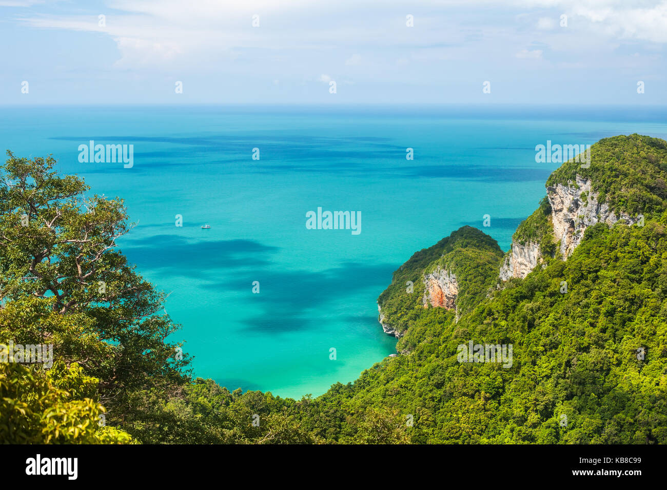Beautiful tropical sea and mountain. Ang Thong National Marine Park,Thailand. Top view. Nature background. Stock Photo