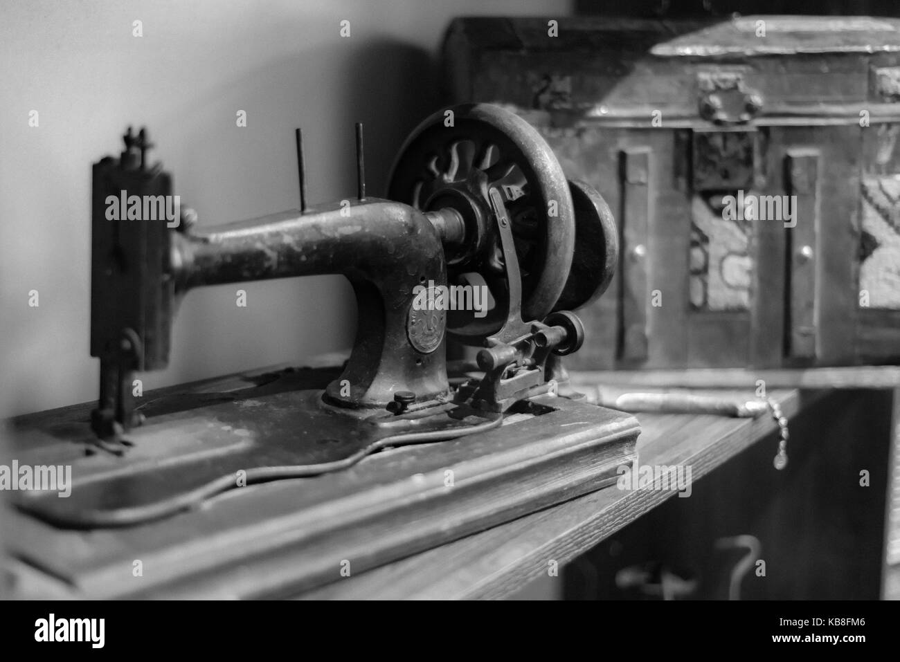 Sirince, Izmir, Turkey- September 08, 2016: antique sewing machine Stock Photo