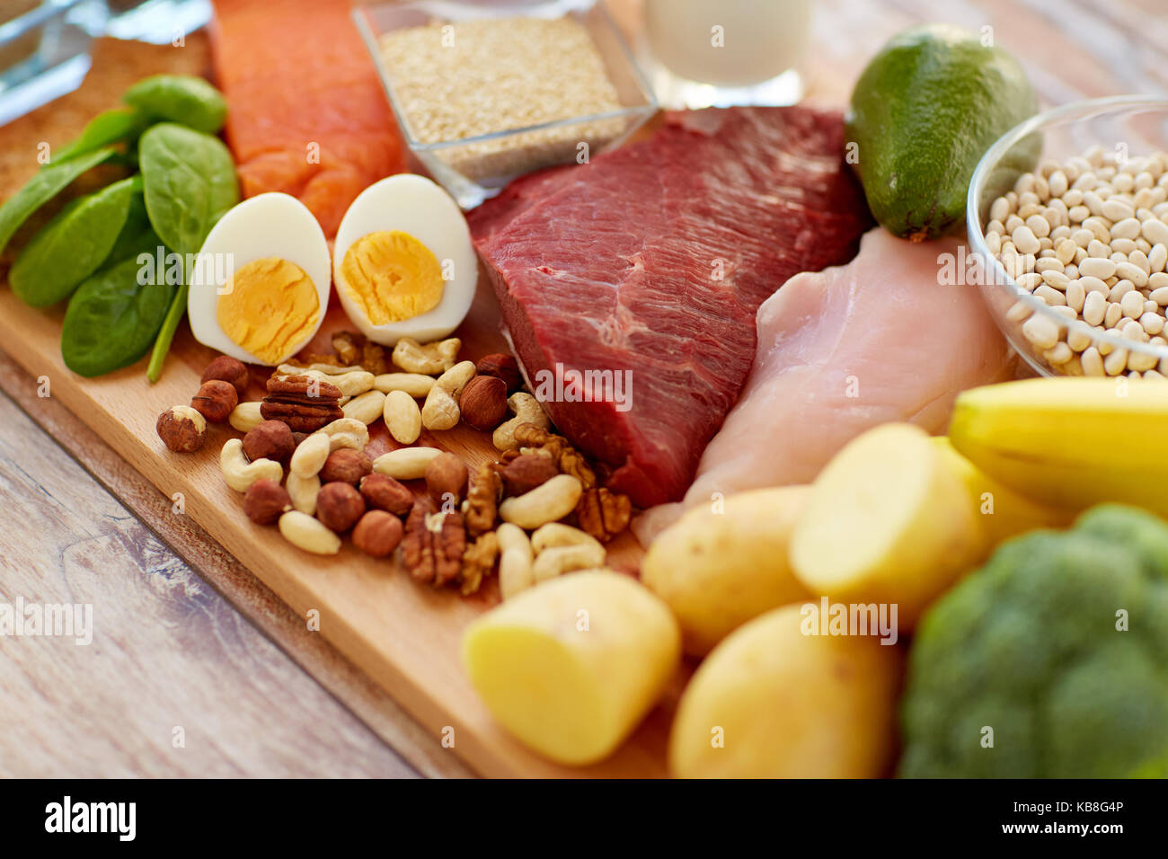 natural protein food on table Stock Photo Alamy