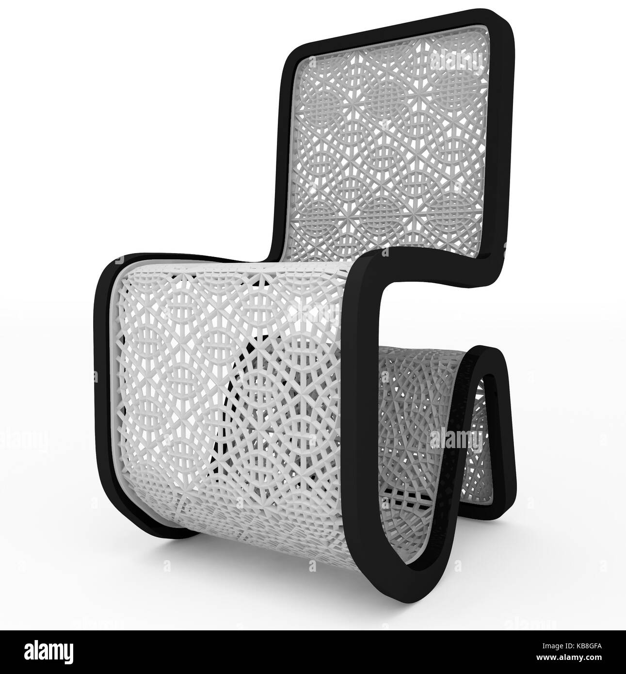 modern chair design - white mesh - isolated on white - 3d rendering Stock Photo