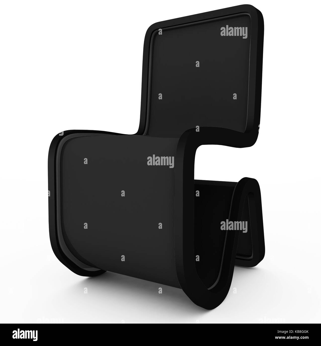 modern chair design - black - isolated on white - 3d rendering Stock Photo