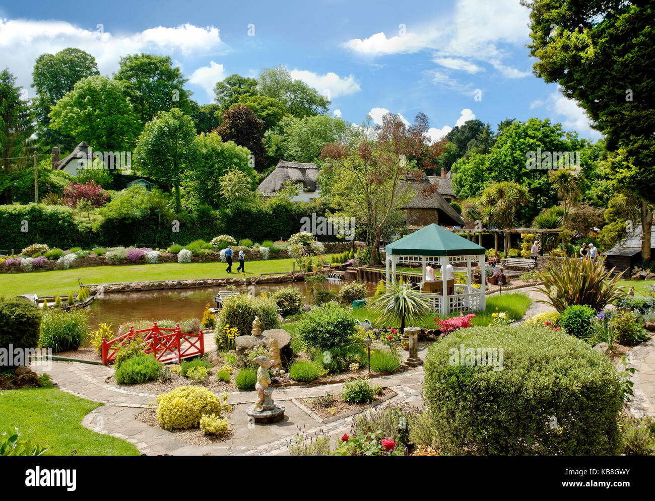 Rose Cottage Tea Gardens, Cockington, Torquay Devon UK gardens with