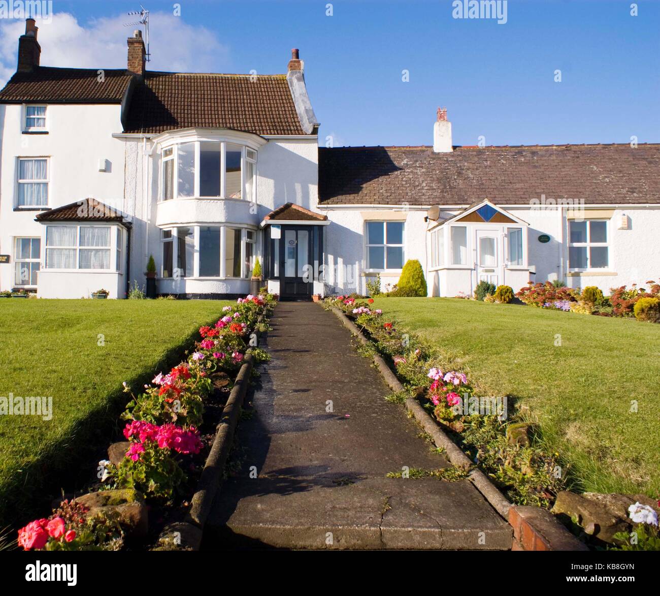 Old Pretty Houses on the The Cliff at Seaton Carew Hartlepool Stock