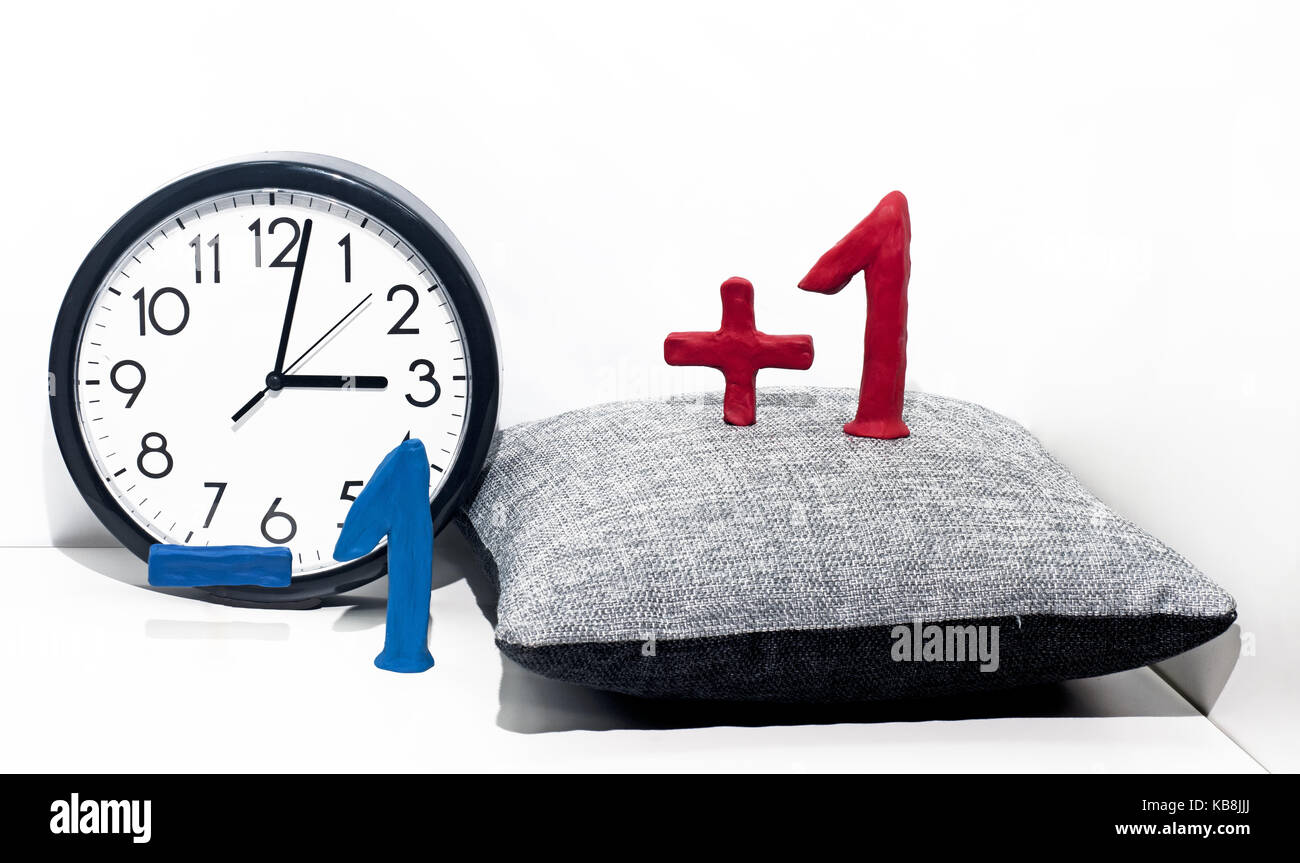 Daylight Saving Time. Wall Clock going to winter time Stock Photo Alamy