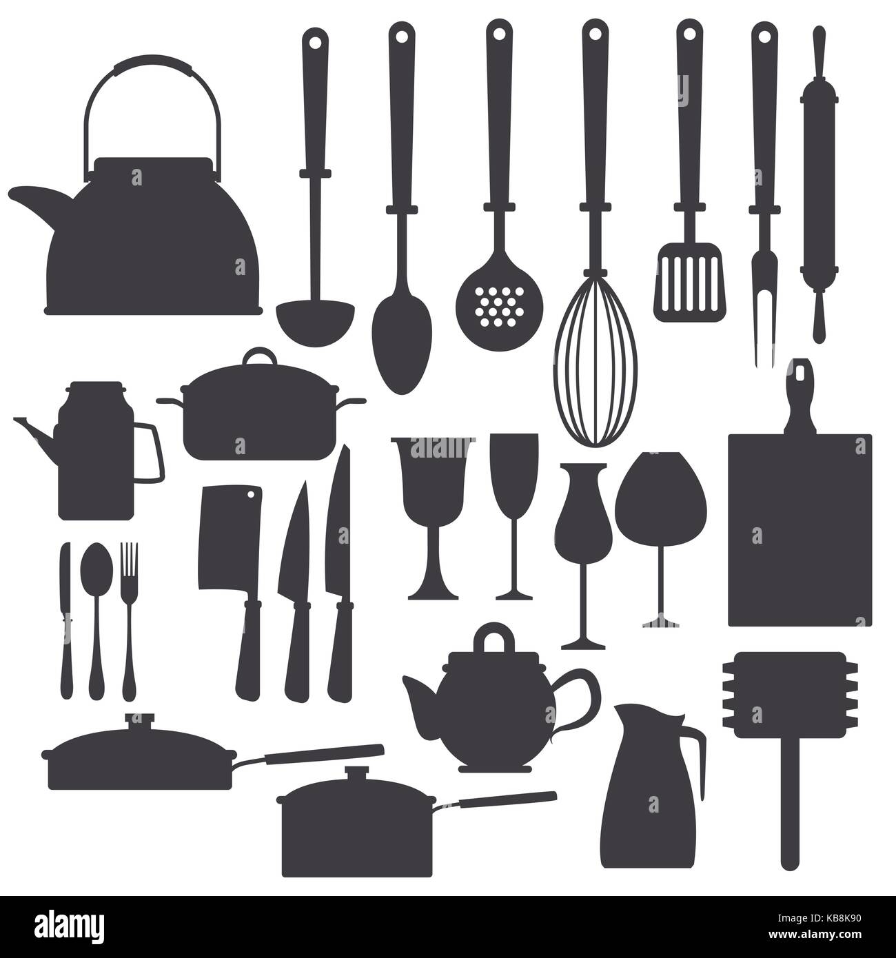 Kitchen utensils icons Stock Vector Image & Art - Alamy