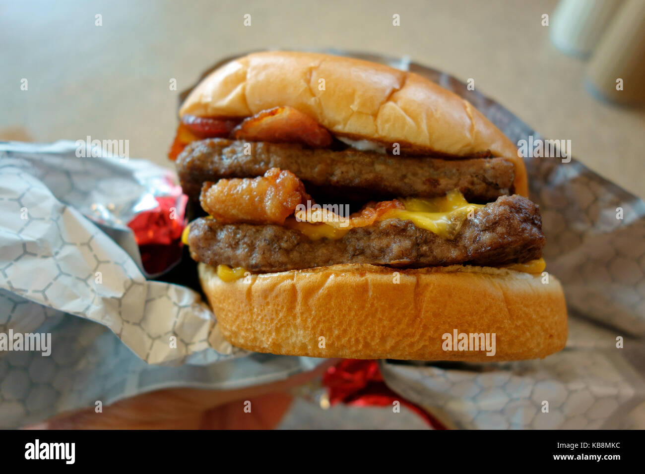 A Wendy's Baconator hamburger sandwich Stock Photo Alamy