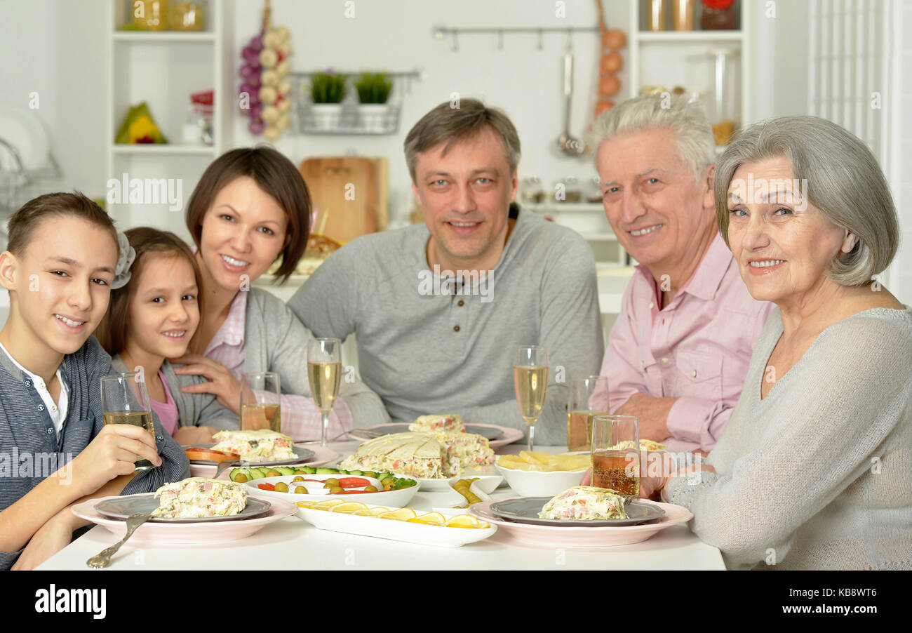 family having breakfast together Stock Photo - Alamy