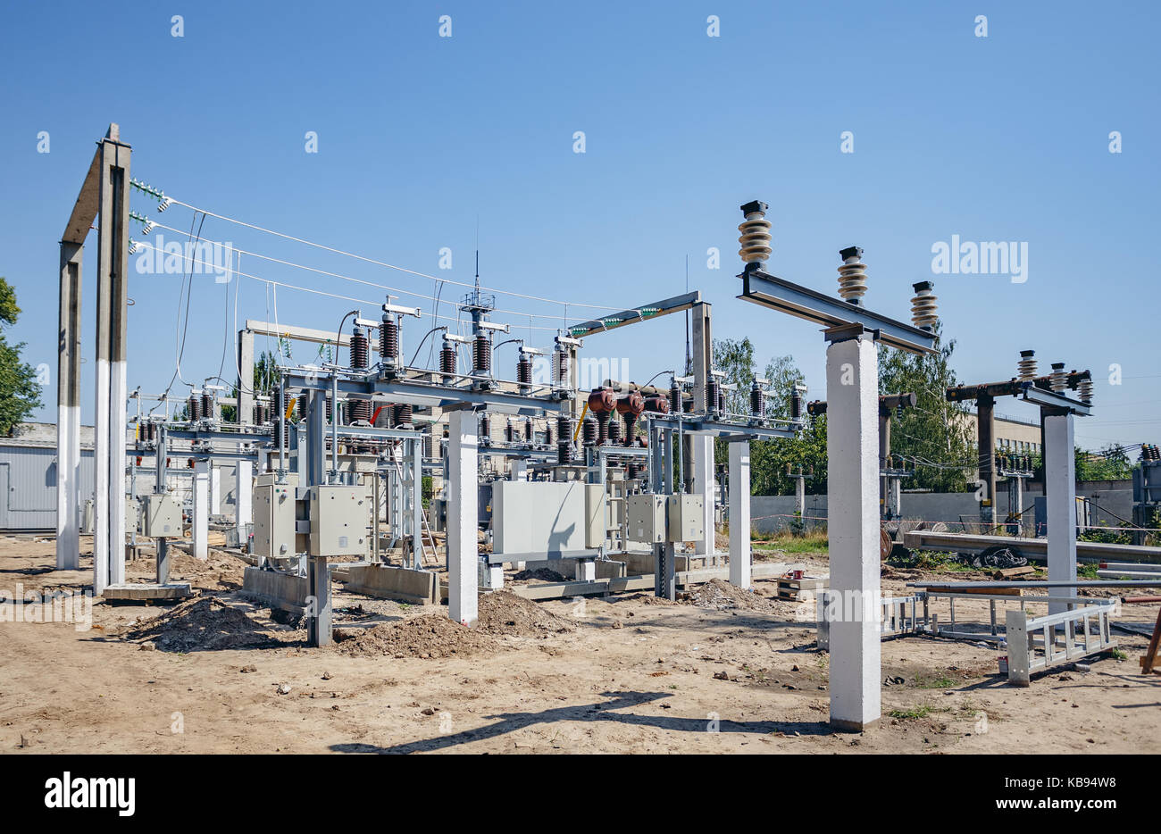 Electric power substation: electricity substation, power Line and power ...