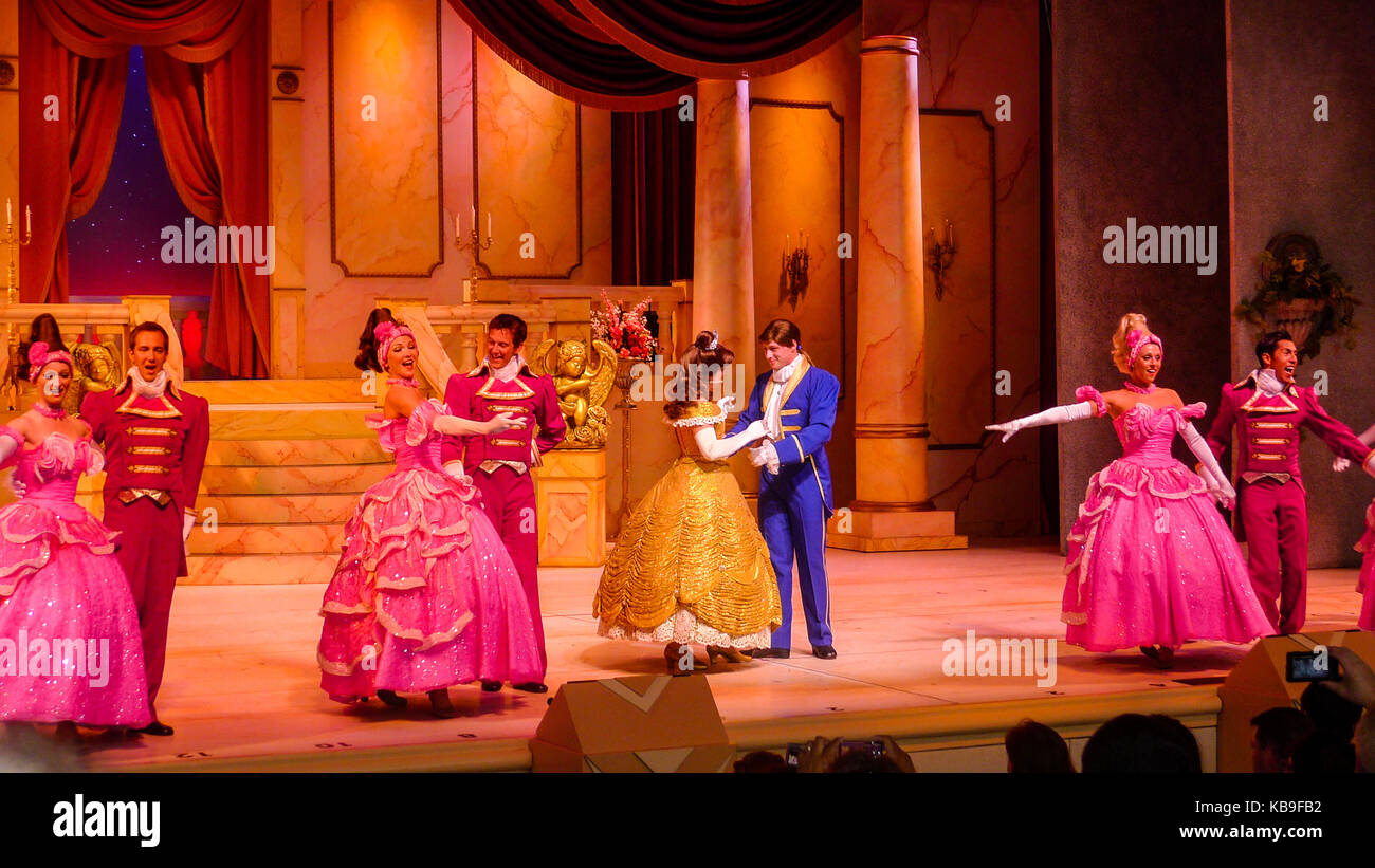 Disney's Beauty & the Beast Show at Disneys MGM Hollywood Studios, ORLANDO, FLORIDA, USA theme park live show stage concept world Stock Photo