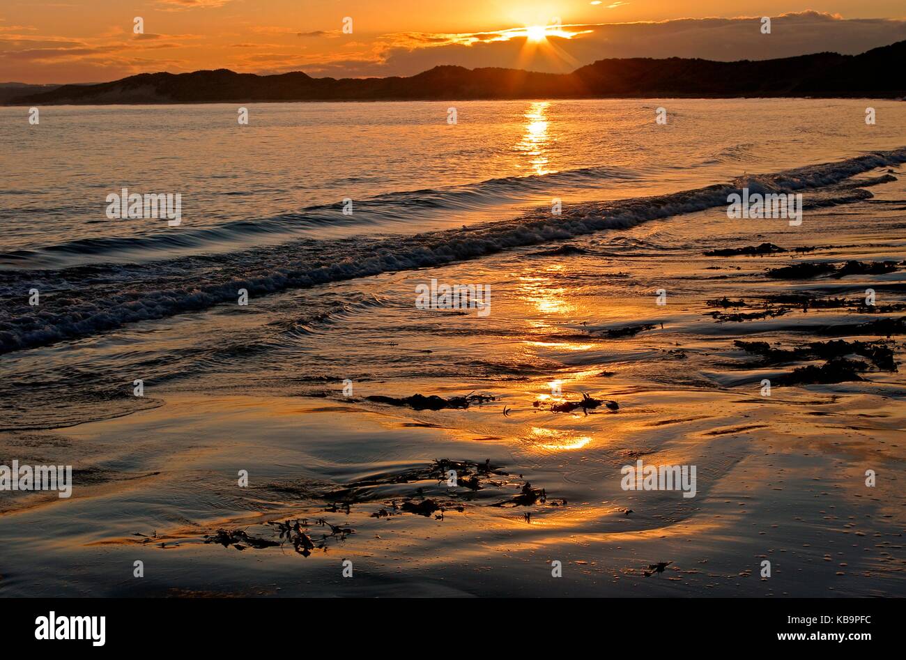 Beadnell Bay Sunset Stock Photo