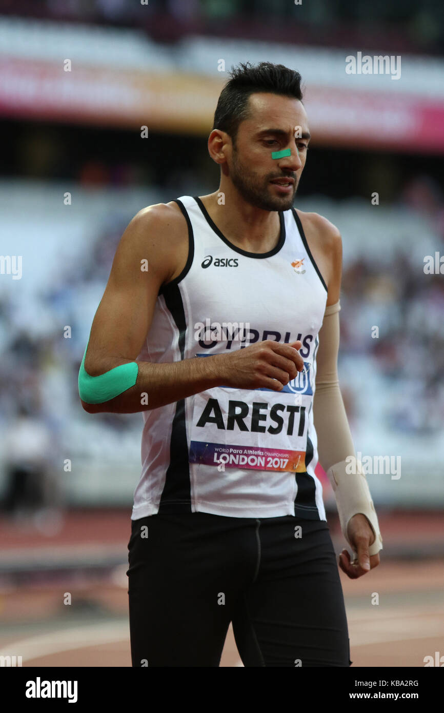 Andonis ARESTI of Cyprus in the Men's 200 m T47 Heats at the World Para Championships in London 2017 Stock Photo
