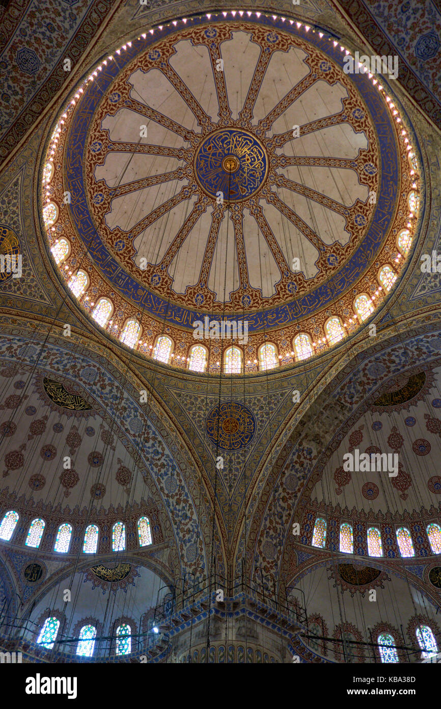 Interior View Of The Main Dome Of The Sultan Ahmed Mosque