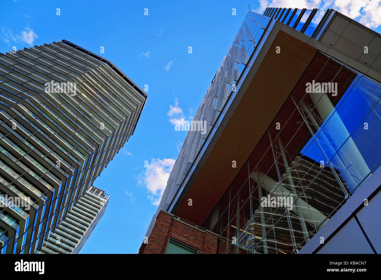 Newly built condominium complex in trendy downtown district Stock Photo ...