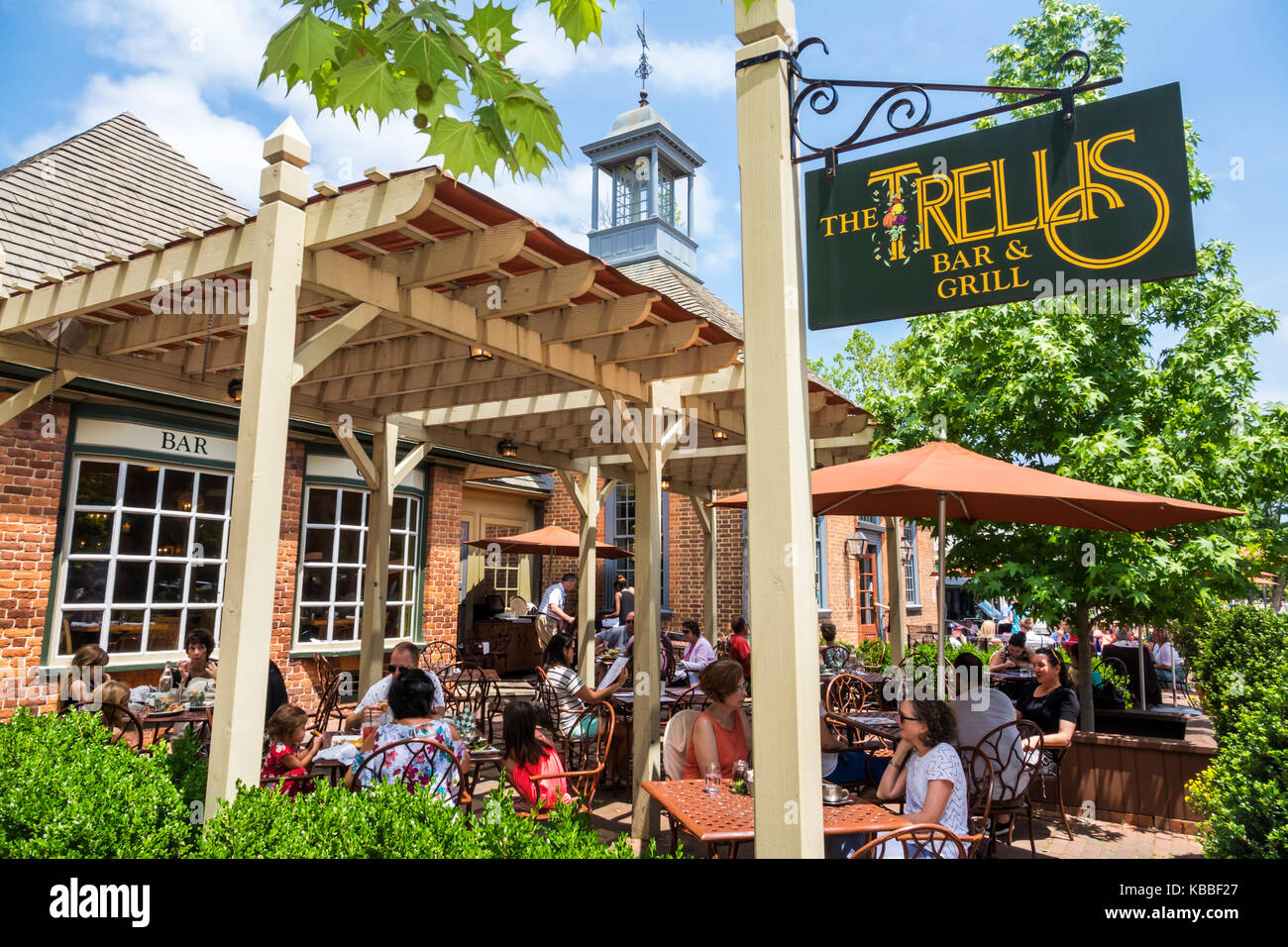 Colonial Williamsburg Virginia The Trellis Bar & Grill restaurant Stock