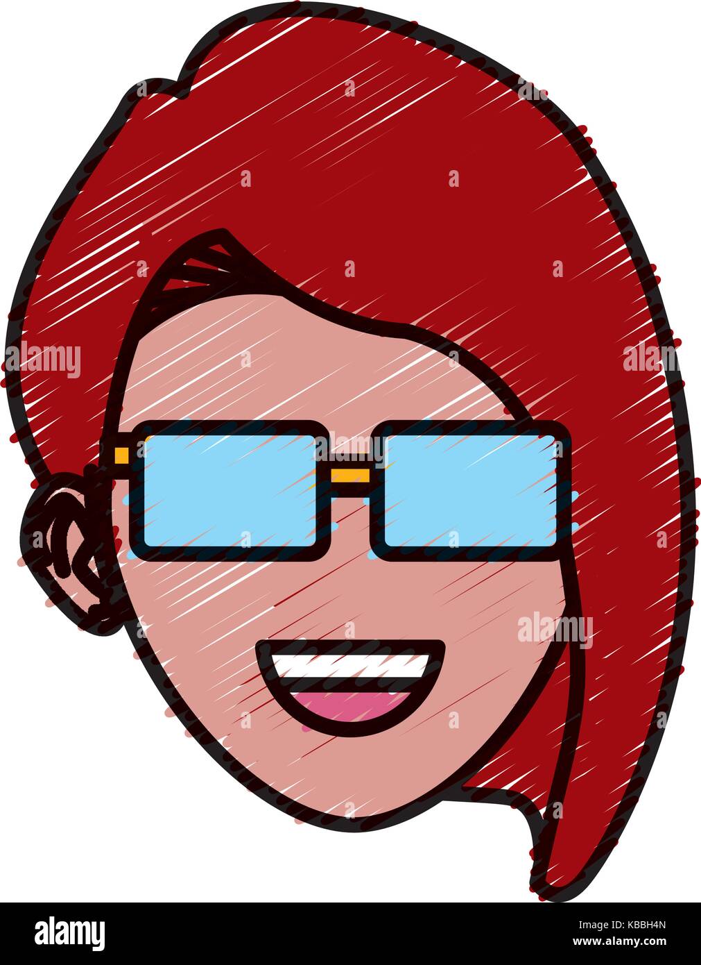 Young woman with sunglasses cartoon Stock Vector Image & Art Alamy
