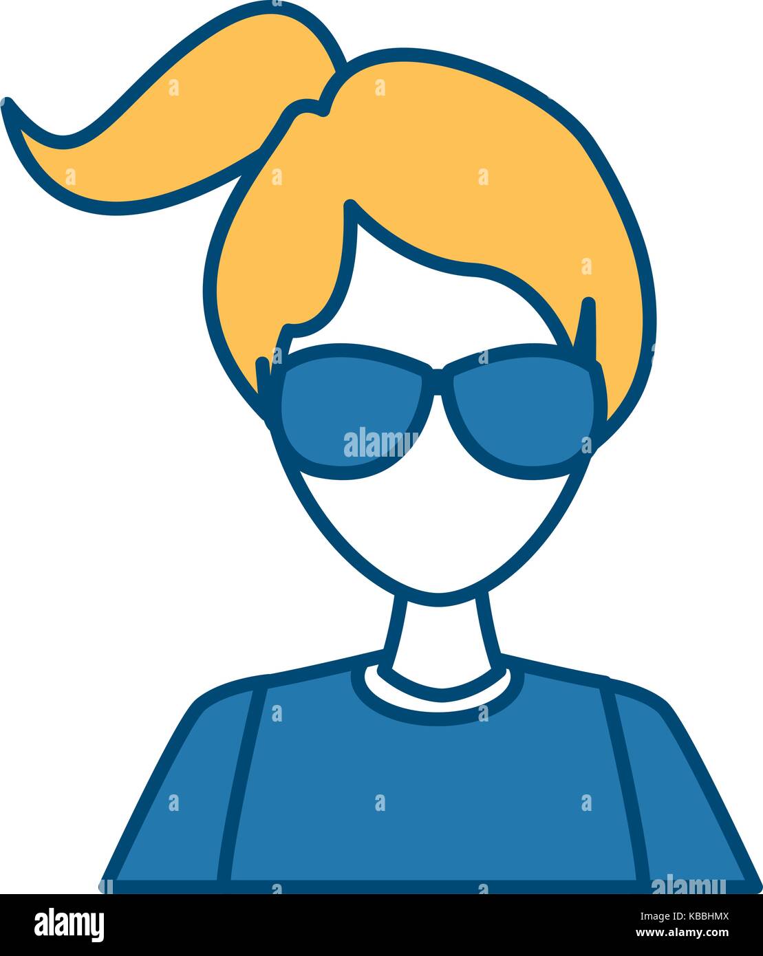Young woman with sunglasses cartoon Stock Vector Image & Art Alamy