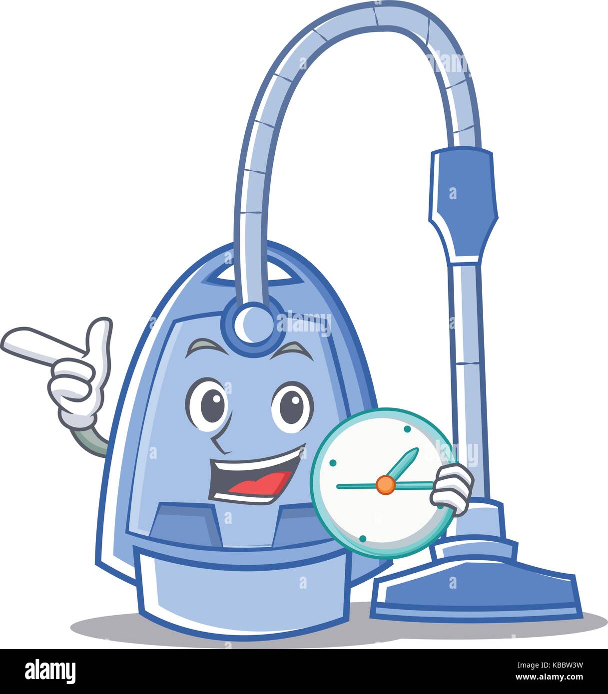 With clock vacuum cleaner character cartoon Stock Vector Image & Art