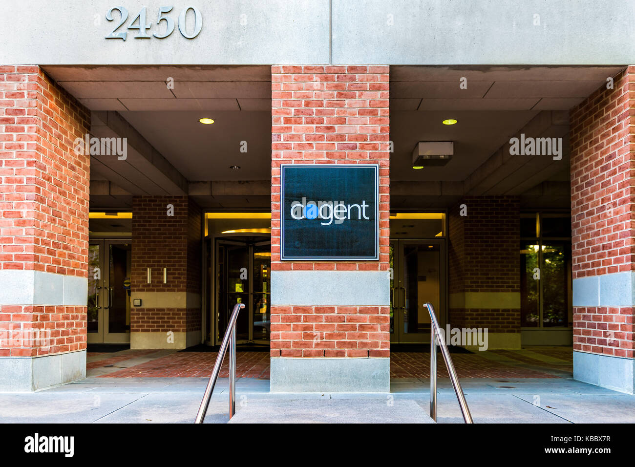 Washington DC, USA August 4, 2017 Cogent sign on building exterior