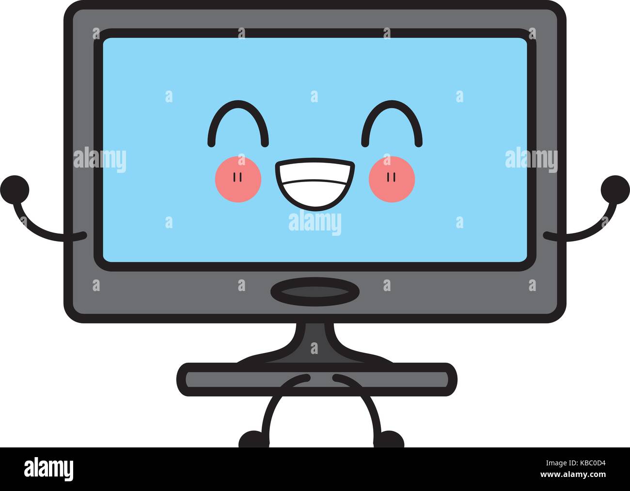 Tv Media Technology Cute Kawaii Cartoon Stock Vector Image Art Alamy