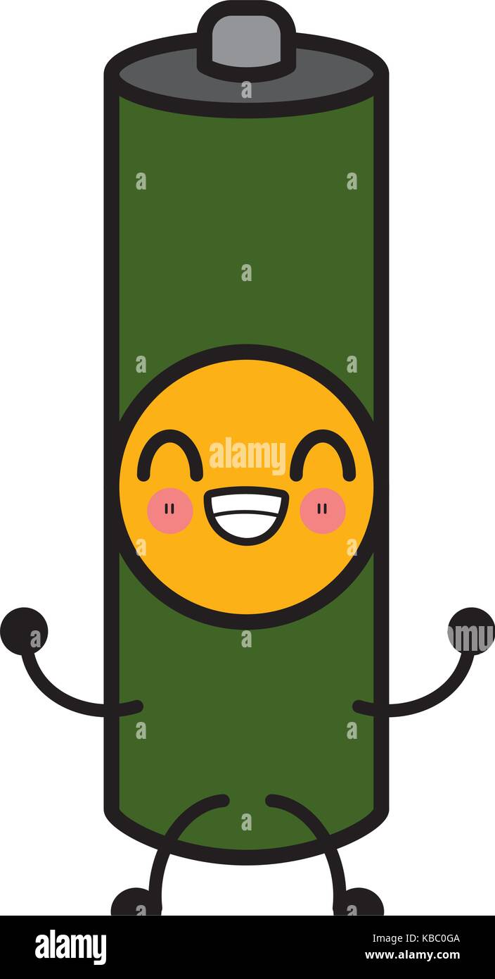 Battery isolated symbol cute kawaii cartoon Stock Vector Image & Art - Alamy