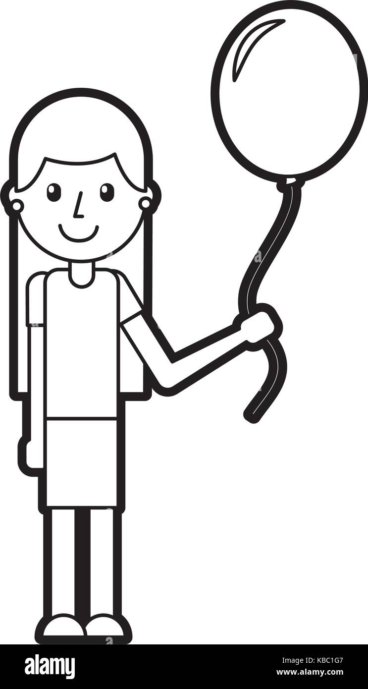 photo Teacher Holding Female Teacher Clipart Black And White https www alamy com stock image school happy girl holding balloon celebration teacher day 161919191 html