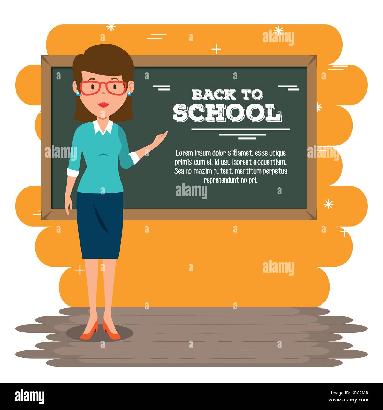 back to school teacher teaching to her students Stock Vector Image ...