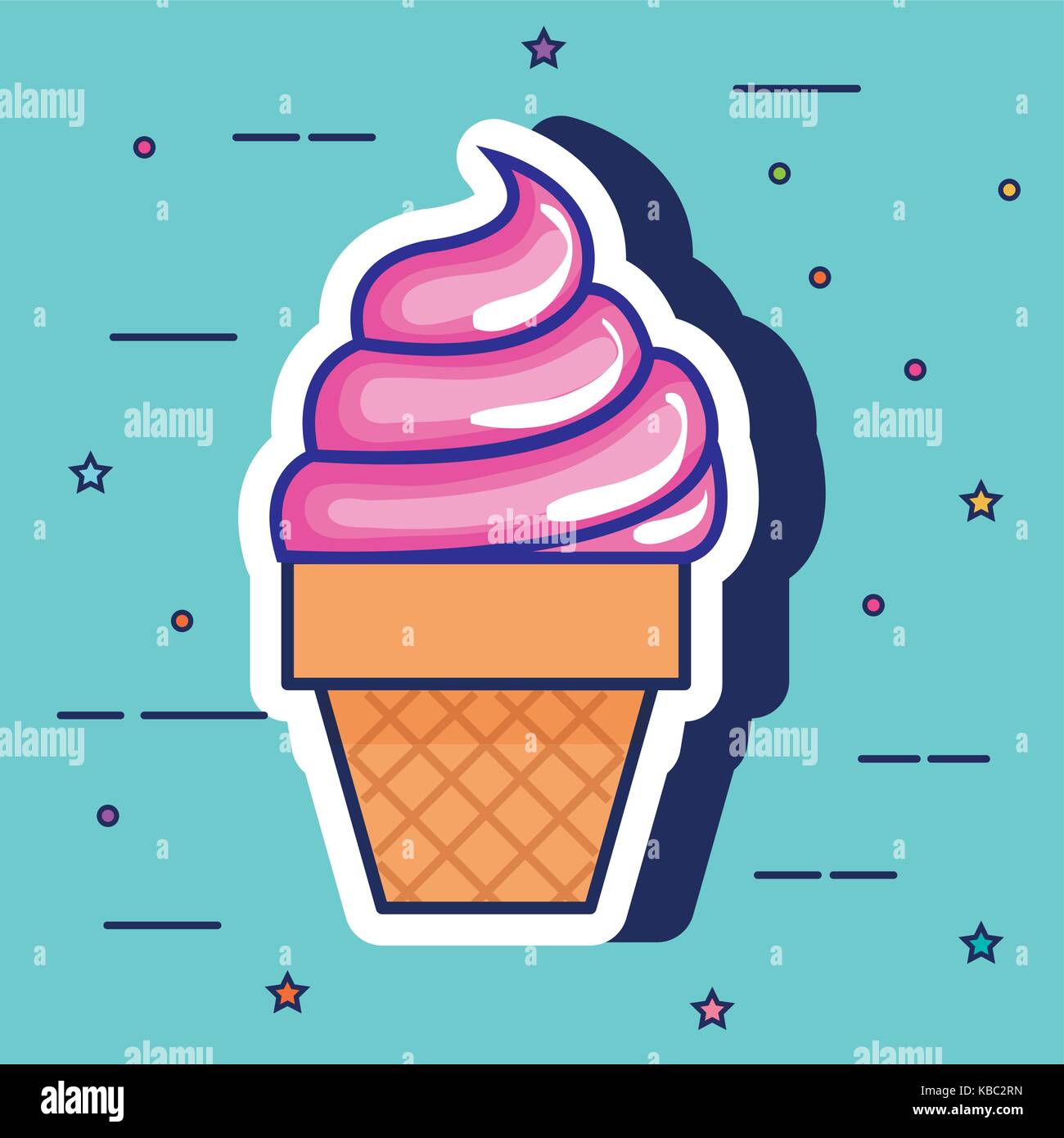 delicious ice cream pop art style Stock Vector Image & Art Alamy