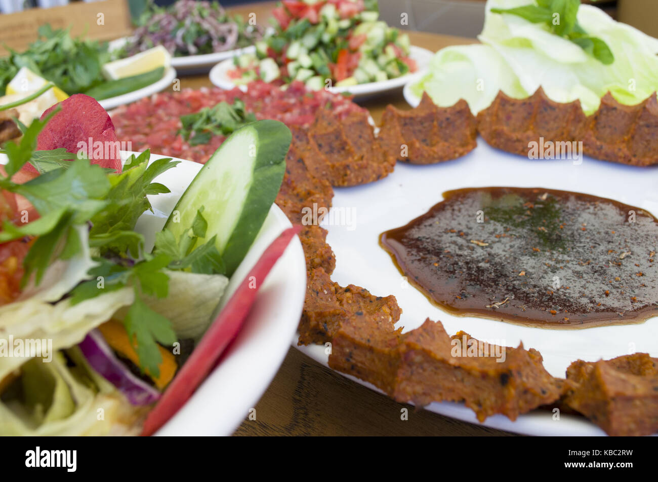 anatolian food; cıgkofte Stock Photo