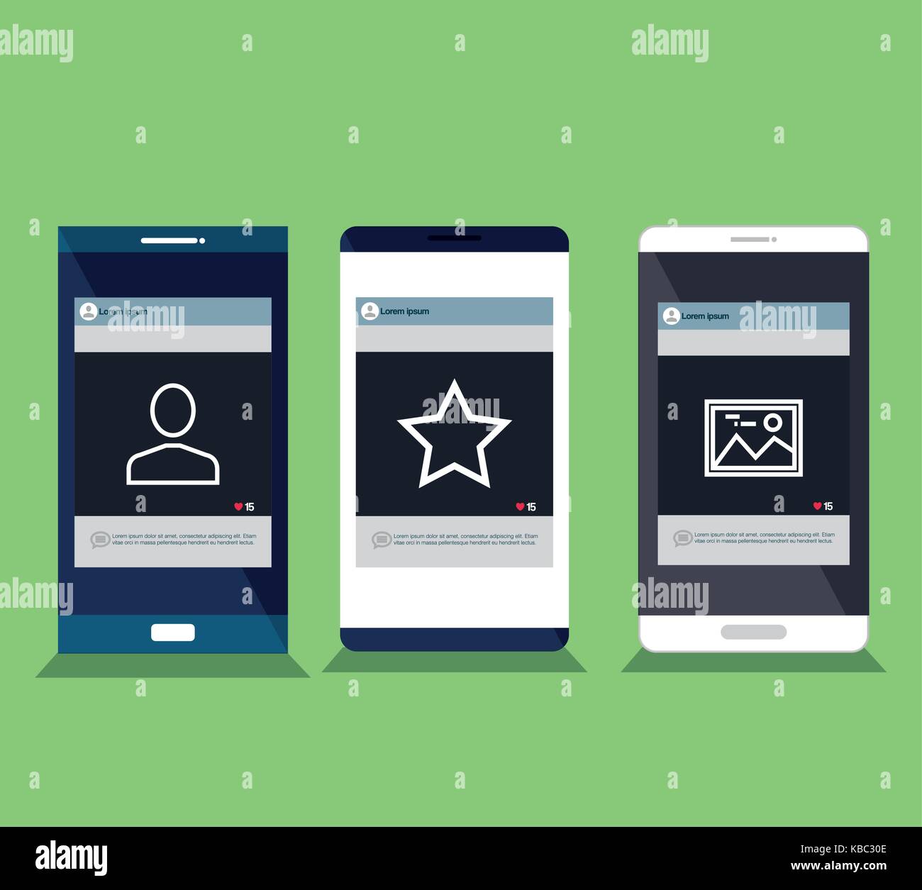 smartphones set isolated icons Stock Vector Image & Art - Alamy