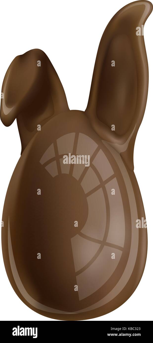 Easter Bunny chocolate egg with ears. Vector illustration Stock Vector ...